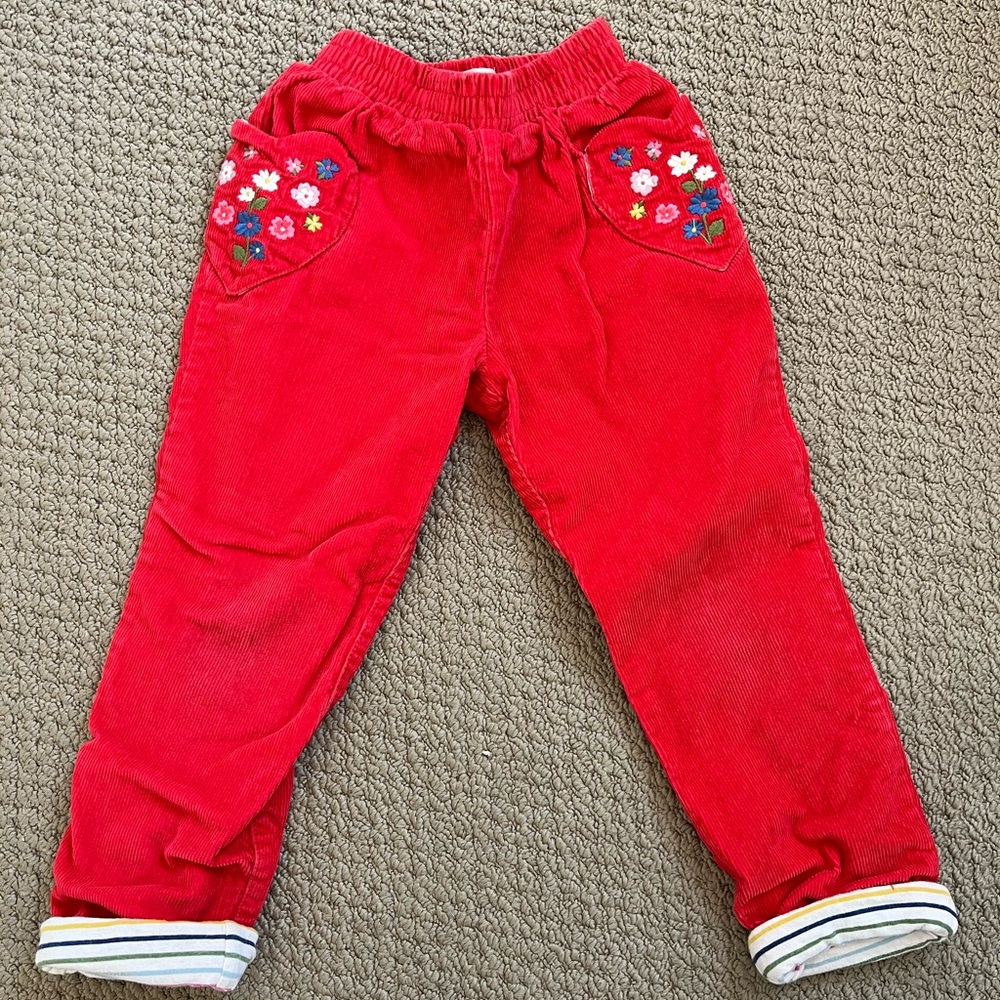 Mini Boden Jersey Lined Corduroy Pull On Pants